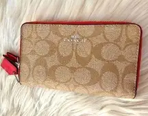 Coach DOUBLE ZIP PHONE WALLET IN SIGNATURE  F53937