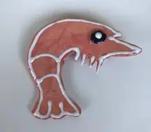 Shrimp Pin Brooch Handmade Ceramic Pam Martin New