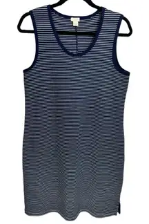 J. Crew Sleeveless‎ Cotton Striped Tank Dress Size Medium Petite Preppy Nautical