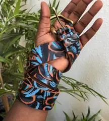 Patricia Nash Blue Brown Aztec Southwestern Tooled Leather Brass Gold tone Buckle Size S 