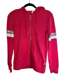 Victoria's Secret NWT Pink Sequins Sparkle Zip Up Hoodie Jacket XS