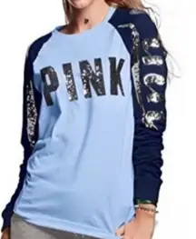 PINK Victoria's Secret Soft Blue Tee