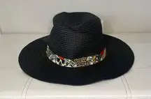 Ed Hardy Love Kills Slowly Tattoo Skull Black Straw Style Beach Hat