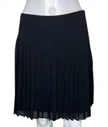 Loft Skirt Womens 0 Black A-Line Pleated Casual Office Preppy Neutral Minimalist