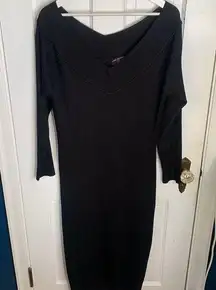 Lane Bryant Black Ribbed V-neck Dress New with Tag W-269 Plus Size 22/24