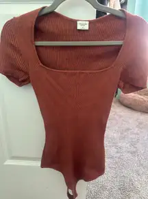 Short Sleeve Sweater Bodysuit 