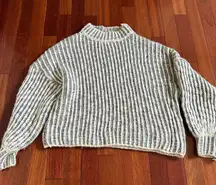 POL Striped Knit Chunky Sweater