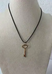 Rose gold tone, key pendant necklace