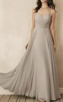 David's Bridal AW Melody Bridesmaid Prom Formal Special Occasion Wedding Guest Dress, 8, Taupe