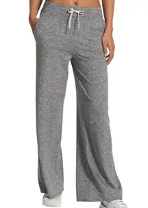 Vuori Pants Halo Essential Wide Leg DreamKnit Pockets Mid Rise Heather Grey L