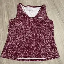 Nike Women's Burgundy and White Tank Top