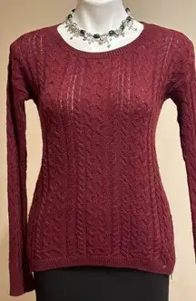 American Eagles Outfitters Red knitted Long Sheer Sleeves Sweater SZ S Good Cond