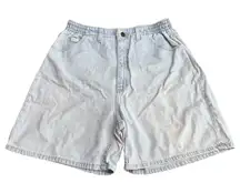 Vintage Lee Women’s‎ Size L Elastic Waist Baggy Mom Shorts Light Blue Denim 90s