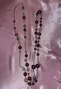 Long Multicolor Pearl Necklace