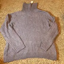 Christopher & Banks Womens XL Turtleneck Sweater Purple Cable Knit Pullover