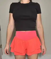 Aerie Offline High Waisted Athletic Salmon Shorts Size Small