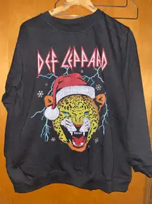 Womens Def Leopard Xmas Sweatshirt Size Xxlarge