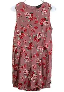 Ax Paris Tie Front Pink Floral Faux Wrap Romper Size 10 NWT