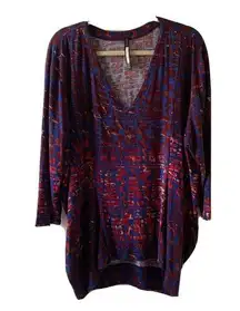 Plenty by Tracy Reese Womens Size Large Multicolor Art Artsy Stretch Top Blouse