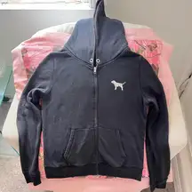 y2k victoria’s secret PINK black sparkly zip up hoodie