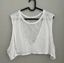 White Crop Muscle Tank