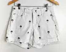 Crown & Ivy Shorts‎ Womens Tropical Denim White/Blue Size 4