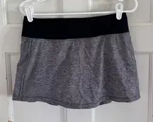 Lululemon Pace Rival Heather gray/black skirt size 6