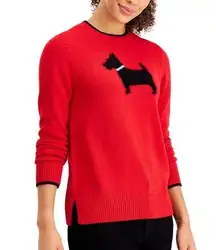 Charter Club  Scottie Dog Pullover Sweater Size S Red and Black