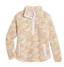 Vineyard‎ Vines fleece Beige Camo Snap 1/4 Sweater Popover Size L