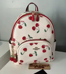 Court Backpack With Heart Cherry Print