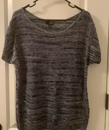 a.n.a Women's Size Large Knit Short Sleeve Sweater Cardigan Pullover Round Neck