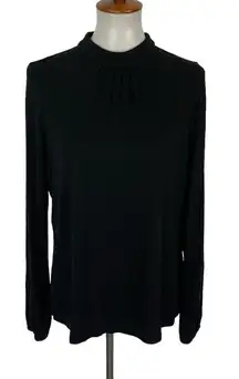 Boden Top 10 Black Long Sleeve Basic Essential Chic Minimalist Stretch