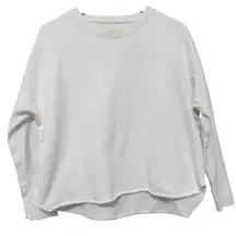 Frank & Eileen Tee Lab White Sweatshirt Cotton Crew Neck Raw Hem Size XS