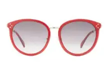 CELINE 56mm Round Sunglasses Red Shiny Red