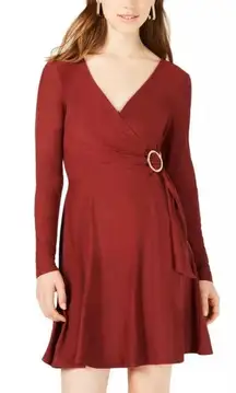 planet gold ring faux wrap dress Size Large 