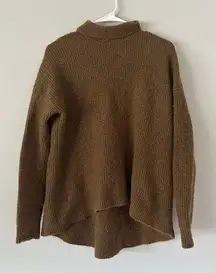 Wool Waffle Knit Turtleneck Mock Neck Long Sleeve Sweater Size Medium