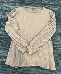 Tan waffle knot top by perfect peach 