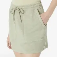 Madewell MWL Pull-on Mini Skirt Woman’s Size L Sage Green Draw String