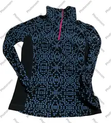 Columbia quarter zip fleece Black‎ and Blue Patterned Pullover