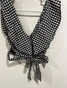 Charlotte Russe Black And White Gingham Top