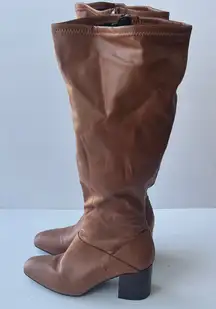 Franco Sarto Women’s L-Tribute Knee High Boots Saddle Tan Riding Style Sz 9.5M