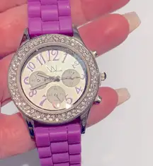 Purple Silicone Bezel Jelly Watch