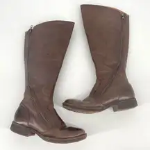 Born Women’s Dark Brown Leather Full Zip Riding Boots Size‎ 6 flannel lined
