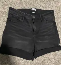 14 W Black Jean Shorts