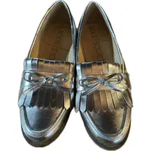 Sole Society‎ Women's Silver Fringed Loafers Size 8 Casual Shoes