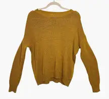 Emory Park Mustard Yellow Cropped Sweater Cozy Casual Slouchy Small