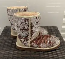 UGGs Sequins silver bronze gold boots size 9