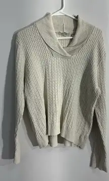 Womans Pria XL Beige Cable Knit Sweater