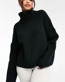 Abercrombie & Fitch Wedge Turtleneck Sweater Size XL Black Jumper