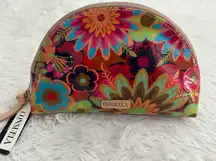 New Consuela Mod Floral Legacy Large Domed‎ Toiletry Makeup Cosmetic Bag Rare